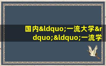 国内“一流大学”“一流学科”