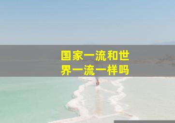 国家一流和世界一流一样吗