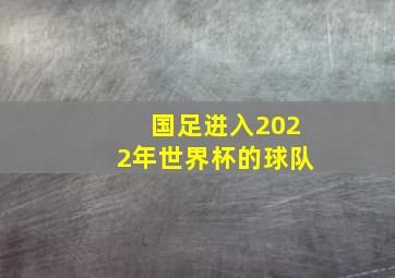 国足进入2022年世界杯的球队