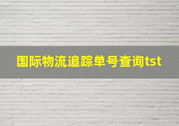 国际物流追踪单号查询tst