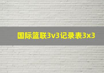 国际篮联3v3记录表3x3