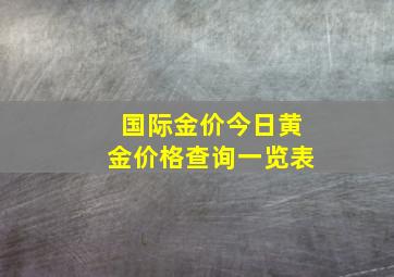 国际金价今日黄金价格查询一览表