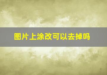 图片上涂改可以去掉吗