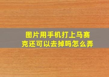 图片用手机打上马赛克还可以去掉吗怎么弄