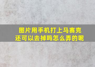 图片用手机打上马赛克还可以去掉吗怎么弄的呢