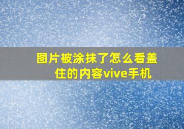 图片被涂抹了怎么看盖住的内容vive手机