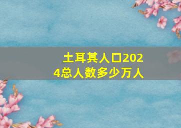 土耳其人口2024总人数多少万人