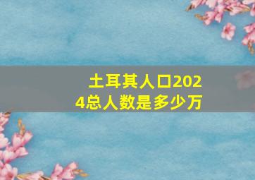 土耳其人口2024总人数是多少万