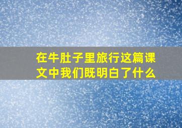 在牛肚子里旅行这篇课文中我们既明白了什么