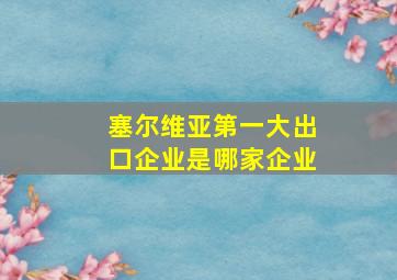 塞尔维亚第一大出口企业是哪家企业