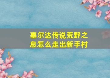 塞尔达传说荒野之息怎么走出新手村