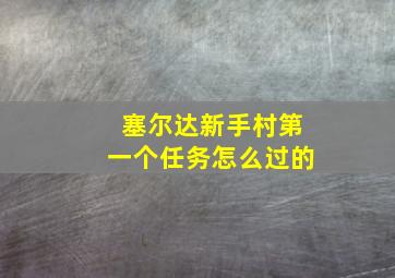 塞尔达新手村第一个任务怎么过的