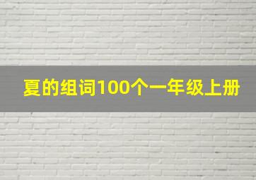 夏的组词100个一年级上册