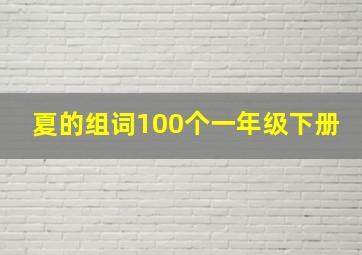 夏的组词100个一年级下册