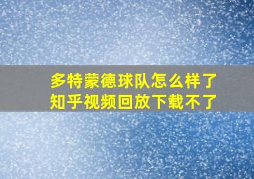 多特蒙德球队怎么样了知乎视频回放下载不了