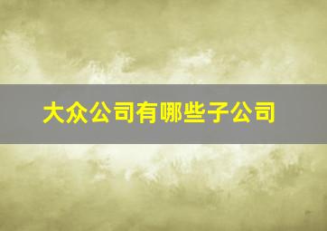 大众公司有哪些子公司