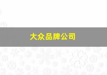 大众品牌公司