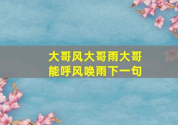 大哥风大哥雨大哥能呼风唤雨下一句