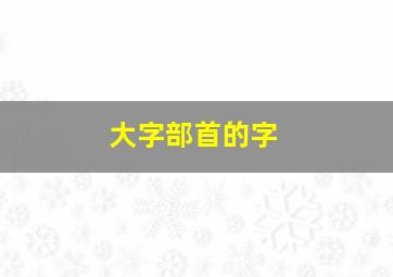 大字部首的字