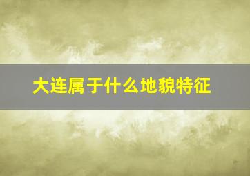 大连属于什么地貌特征