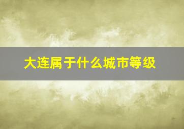 大连属于什么城市等级