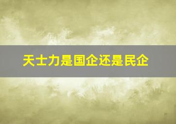 天士力是国企还是民企