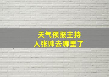 天气预报主持人张帅去哪里了