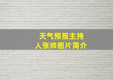 天气预报主持人张帅图片简介