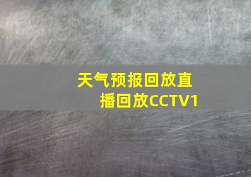 天气预报回放直播回放CCTV1