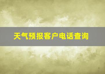 天气预报客户电话查询