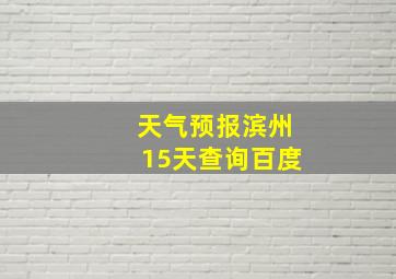 天气预报滨州15天查询百度