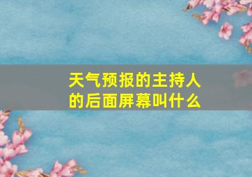 天气预报的主持人的后面屏幕叫什么