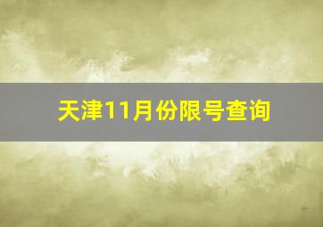 天津11月份限号查询