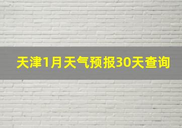 天津1月天气预报30天查询