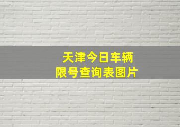 天津今日车辆限号查询表图片