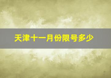 天津十一月份限号多少