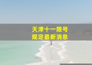 天津十一限号规定最新消息