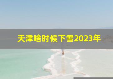 天津啥时候下雪2023年