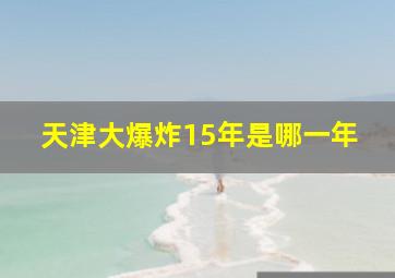 天津大爆炸15年是哪一年