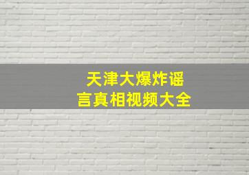 天津大爆炸谣言真相视频大全