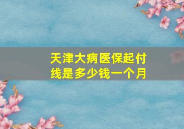 天津大病医保起付线是多少钱一个月