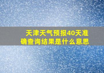 天津天气预报40天准确查询结果是什么意思