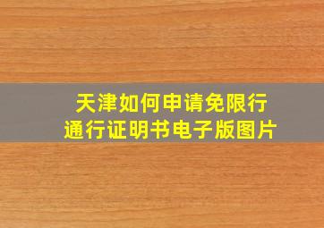 天津如何申请免限行通行证明书电子版图片