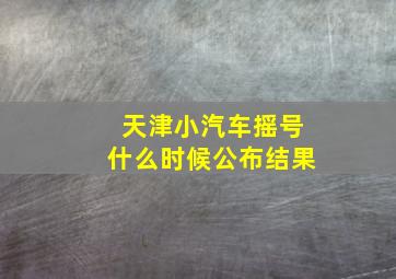 天津小汽车摇号什么时候公布结果