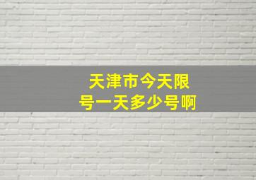 天津市今天限号一天多少号啊