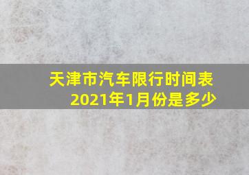 天津市汽车限行时间表2021年1月份是多少