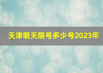 天津明天限号多少号2023年