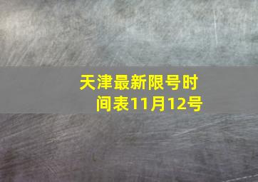 天津最新限号时间表11月12号