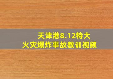 天津港8.12特大火灾爆炸事故教训视频