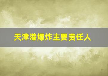 天津港爆炸主要责任人